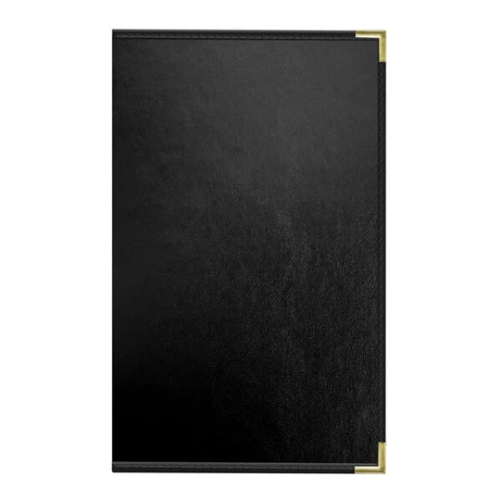 H. Risch, Inc. Oakmont 8 1/2" x 14" Black 12-View Menu Cover