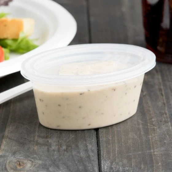 Pactiv Newspring E503 ELLIPSO 3 oz. Oval Souffle / Portion Cup with Lid - 500/Case