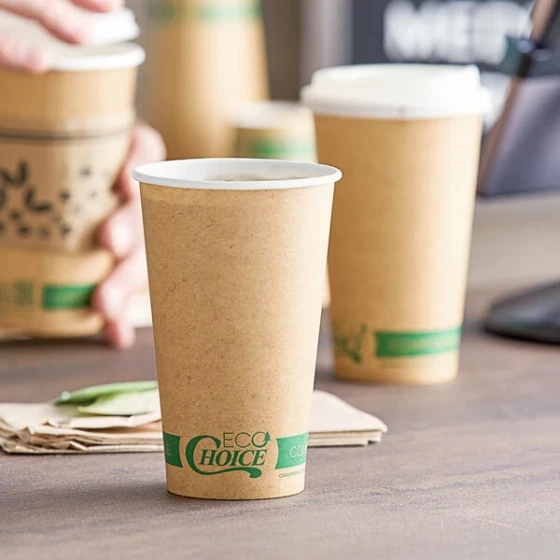 EcoChoice 16 oz. Kraft Compostable Paper Hot Cup - 50/Pack