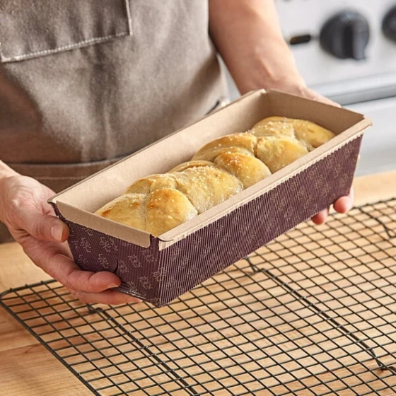Novacart Corrugated Kraft Paper Bread Loaf Pan 9 5/16" x 3 1/8" x 2 3/4" - 480/Case