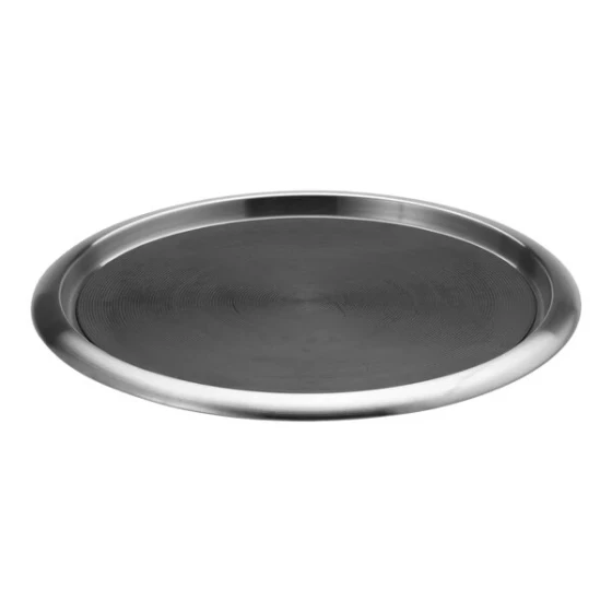 Service Ideas 16" Round Stainless Steel Non-Skid Serving Tray TR1614SR - 12/Case