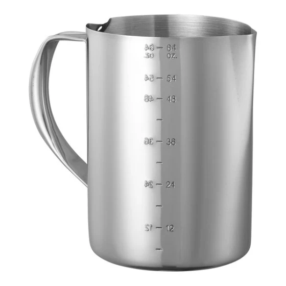 Service Ideas 64.2 oz. Stainless Steel Frothing Pitcher with Measuring Lines FROTH646 - 6/Case