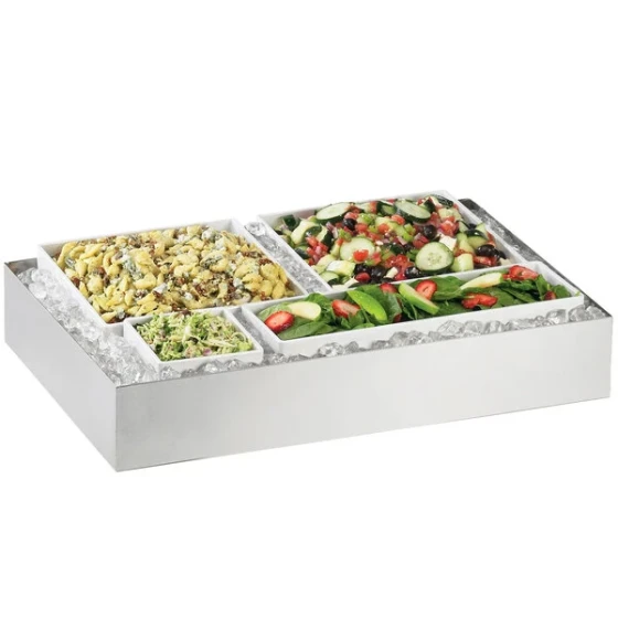 Cal-Mil 1398-55 Cater Choice System Stainless Steel Ice Housing - 32" x 24" x 4 1/4"
