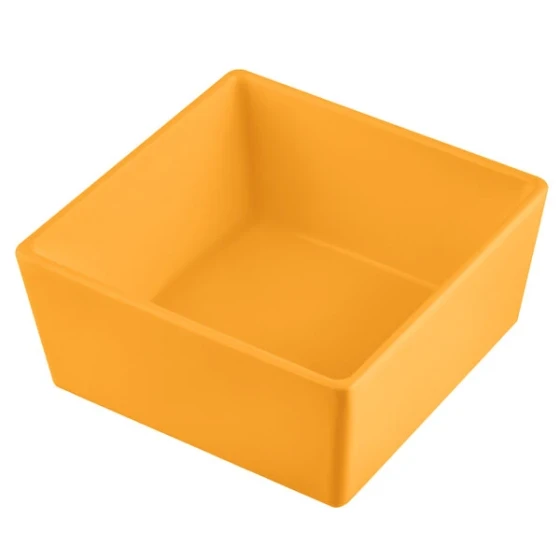 TableCraft CW5016X Simple Solutions 1/6 Size Orange Cast Aluminum Straight Sided Bowl - 3" Deep