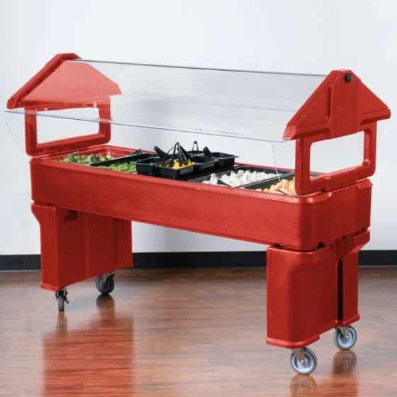 Carlisle 660605 Red 6' Six Star Open Base Portable Food / Salad Bar