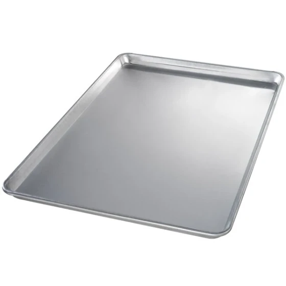 Chicago Metallic 40605 Full Size 12 Gauge Glazed 17 13/16 inch x 25 13/16 inch Open Bead/ Semi-Curled Rim Aluminum Sheet / Bun Pan