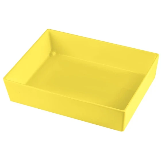 TableCraft CW5004Y Simple Solutions 1/2 Size Yellow Cast Aluminum Straight Sided Bowl - 3" Deep