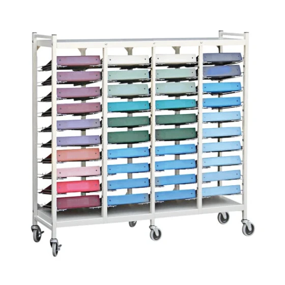 Omnimed Omnicart Beige 40-Binder Flat Storage Open Cart 264440-BG
