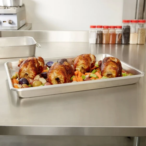 Vollrath 68357 Wear-Ever 15 Qt. Aluminum Baking and Roasting Pan - 25 3/4" x 17 3/4" x 2 1/4"