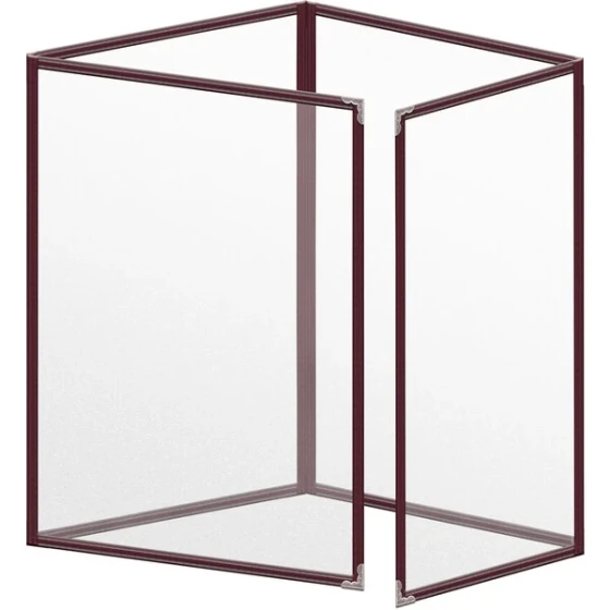 H. Risch, Inc. TETQ Deluxe Sewn 8 1/2" x 11" Maroon 8 View Foldout Vinyl Menu Cover with Silver Decorative Corners and Matte Finish