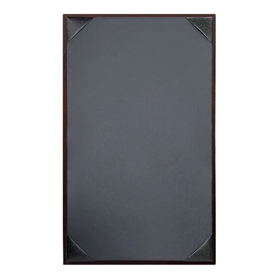 H. Risch, Inc. 8 1/2" x 14" Wine Tuxedo Leather Customizable 1 View Menu Cover with Picture Corners