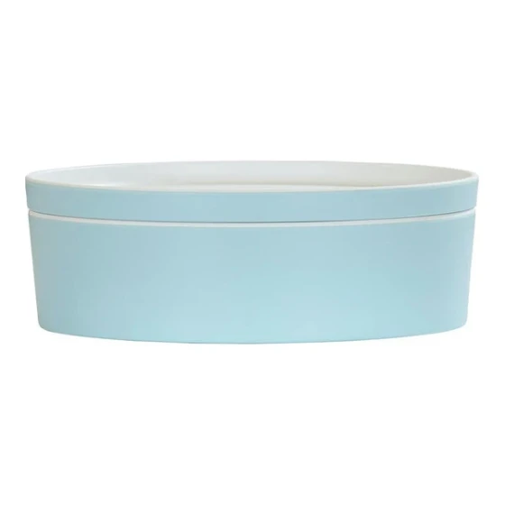 Cal-Mil 9" Ocean Blue Round Melamine Bento Box - 3/Case