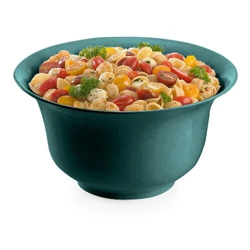 TableCraft CW3130HGN 3.25 Qt. Hunter Green Cast Aluminum Tulip Salad Bowl