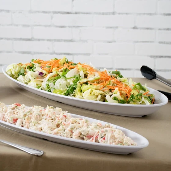 GET ML-255-W 27" x 10" White Siciliano Oval Platter - 3/Case