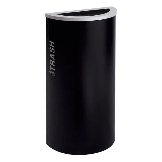 Ex-Cell Kaiser RC-KDHR-T BT-PBG Black Tie Kaleidoscope Pebble Black Gloss 8 Gallon Half Round Trash Can