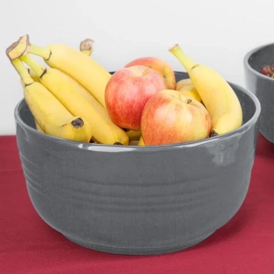 TableCraft CW3180GY 6.75 Qt. Gray Cast Aluminum Fruit Bowl