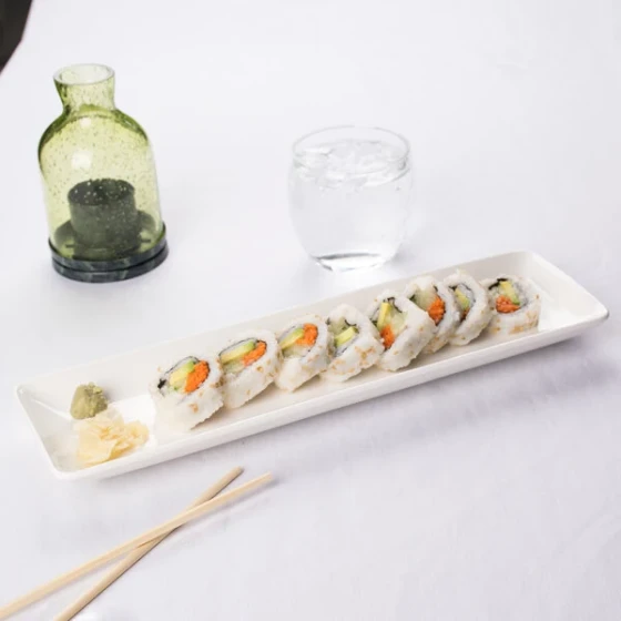 CAC LON-14 Long Island 14" x 4" Bone White Porcelain Platter - 24/Case