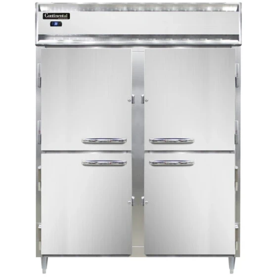 Continental D2RENSAHD 57" Extra-Wide Solid Half Door Reach-In Refrigerator