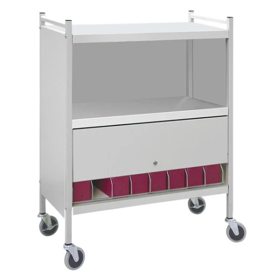 Omnimed Omnicart Light Gray 8-Binder Big Beam Closed Cart with Locking Panel 281508-LG