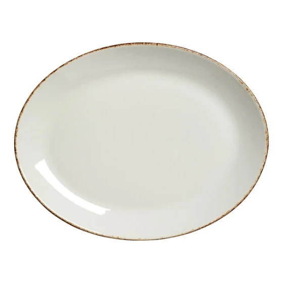 Steelite Performance Brown Dapple 8" x 6 3/8" Oval Coupe Platter - 24/Case