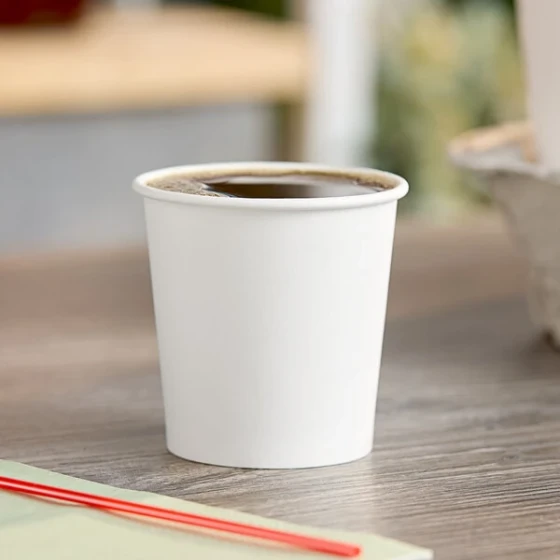 Choice 4 oz. White Poly Paper Hot Cup - 50/Pack
