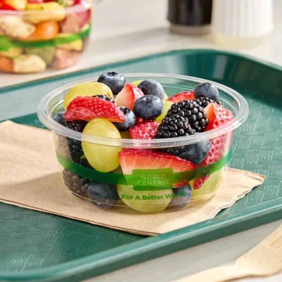 World Centric 12 oz. Compostable Clear PLA Plastic Deli Container - 1,000/Case