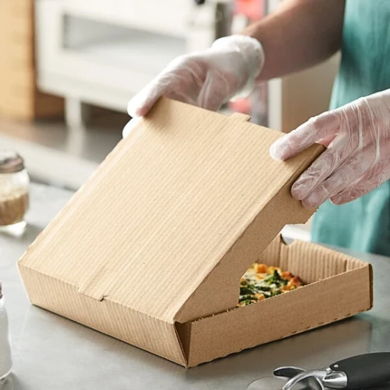 Choice 10" x 10" x 2" Kraft Customizable Corrugated Plain Pizza Box - 50/Bundle