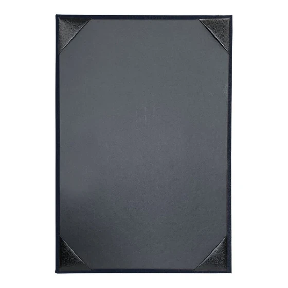 H. Risch, Inc. Oakmont 5 1/2" x 8 1/2" Blue 1-Panel Menu Cover with Album Style Corners
