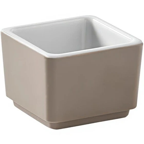 American Metalcraft Unity 2 oz. Square Melamine Mocha Sauce Cup - 12/Case