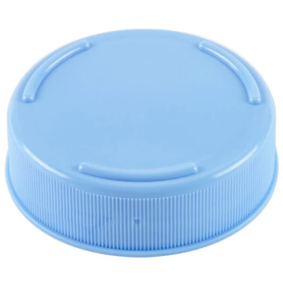 TableCraft 53FCAPLBL Solid Light Blue End Cap for Inverted or Squeeze Bottles with a 53 mm Opening - 12/Pack