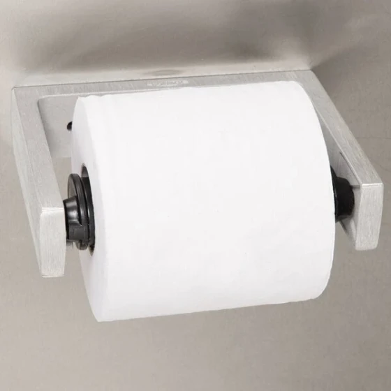 Bobrick B-273 ClassicSeries Single Roll Toilet Tissue Dispenser with Controlled Delivery and Satin Finish