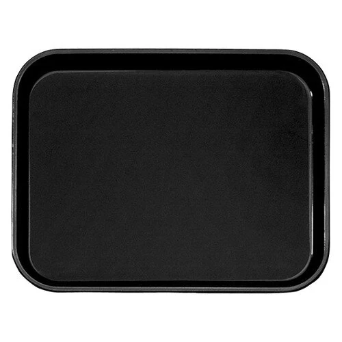 Cambro PT1216110 Black 12" x 16" Polytread Non-Skid Serving Tray