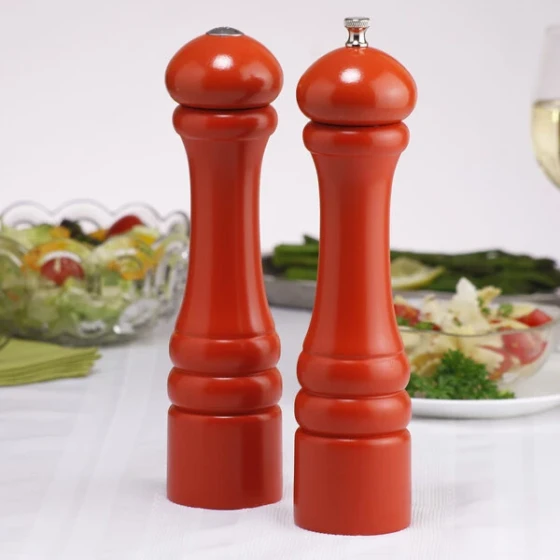 Chef Specialties 10900 Professional Series 10" Customizable Autumn Hues Butternut Orange Pepper Mill and Salt Shaker