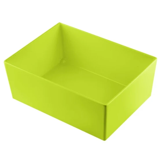 TableCraft CW5006LG Simple Solutions 1/2 Size 8 Qt. Lime Green Cast Aluminum Deep Straight Sided Bowl - 5" Deep