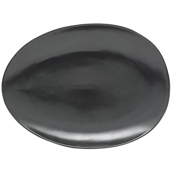 Front of the House Tides 14 1/2" x 10 1/2" Semi-Matte Mussel Oval Porcelain Coupe Platter - 2/Case