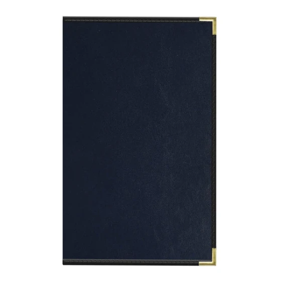 H. Risch, Inc. Oakmont 8 1/2" x 14" Blue 8-View Menu Cover