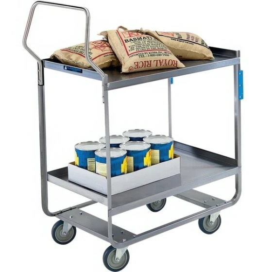 Lakeside 4522 Handler Series Stainless Steel Three Shelf Heavy Duty Utility Cart - 32 5/8" x 19 3/8" x 46 1/2"