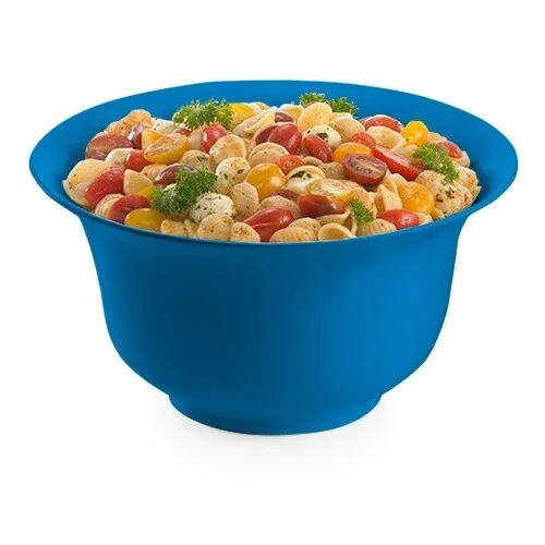 TableCraft CW3130SBL 3.25 Qt. Sky Blue Cast Aluminum Tulip Salad Bowl