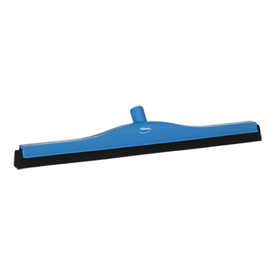 Vikan 77543 23 5/8" Blue Double Foam Rubber Floor Squeegee with Plastic Frame
