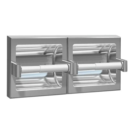 American Specialties, Inc. 10-74022-SSM Satin Stainless Steel Surface-Mounted Double Roll Toilet Tissue Holder