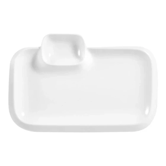 CAC TRY-RT10 Bone White Party Collection Rectangular Porcelain Platter - 12/Case