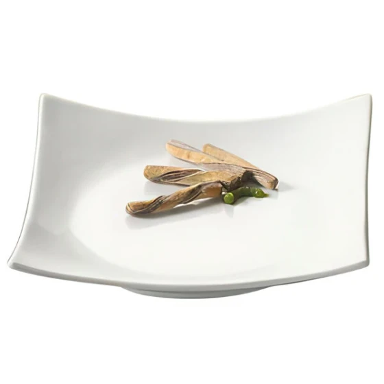 CAC SHA-7 Sushia 7 1/2" Super White Square Porcelain Sushi Plate - 36/Case