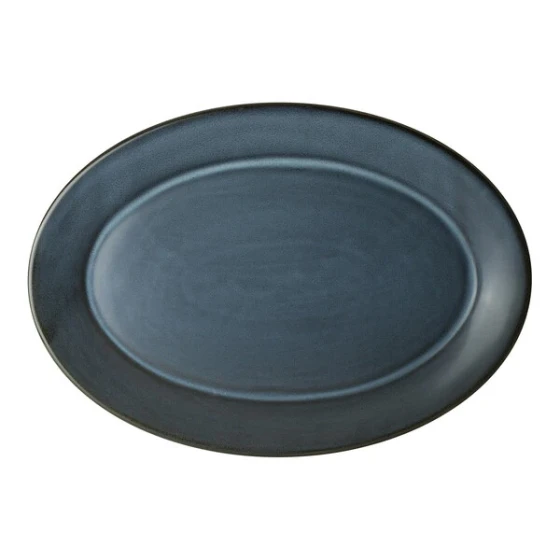 The Potter's Collection by Robert Gordon from Steelite International 15 1/2" x 11" Oval Storm Porcelain Platter - 6/Case