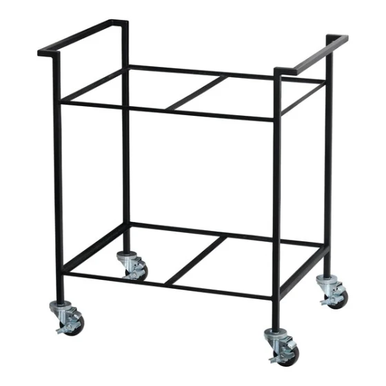 Cal-Mil Sydney 26" x 21" x 36" 2-Tier Black Modular Serving Cart with 4 Casters 28514-13