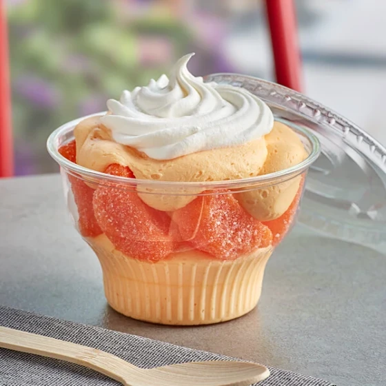 Choice 8 oz. Clear Plastic Dessert Cup with Flat Lid - 50/Pack