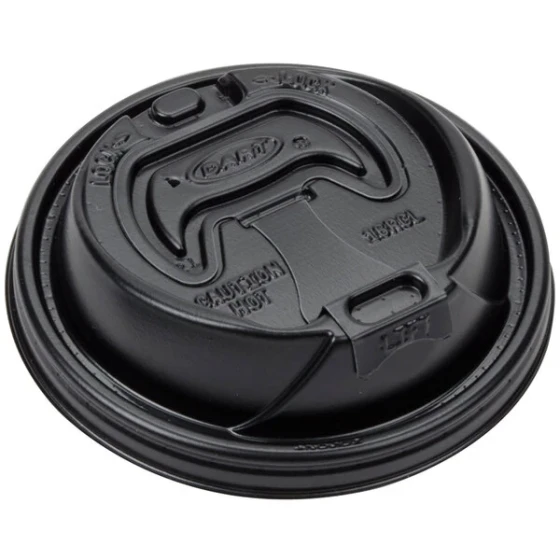 Dart 16RCLBLK Optima Black Travel Lid with Reclosable Tab - 1,000/Case