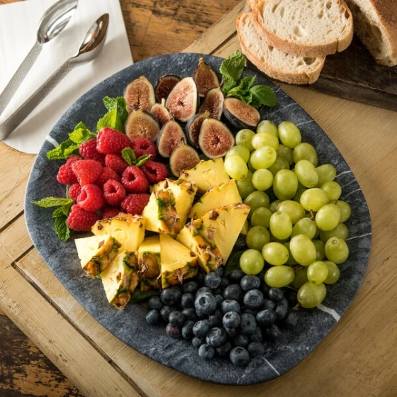 Carlisle 5310272 Ridge 13" Soapstone Melamine Oblong Platter - 6/Case