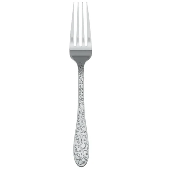 Oneida Ivy Flourish by 1880 Hospitality T638FDEF 7 1/8" 18/10 Stainless Steel Extra Heavy Weight Salad Fork - 12/Case