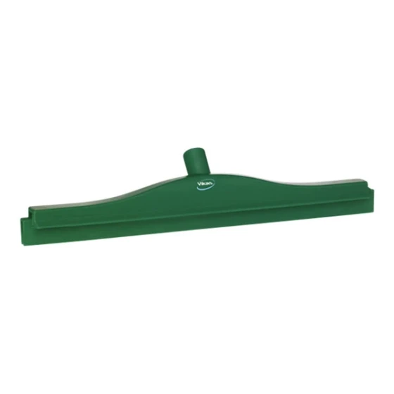 Vikan 77132 19 11/16" Green Ultra-Hygienic Double Blade Rubber Floor Squeegee with Plastic Frame and Replacement Cassette