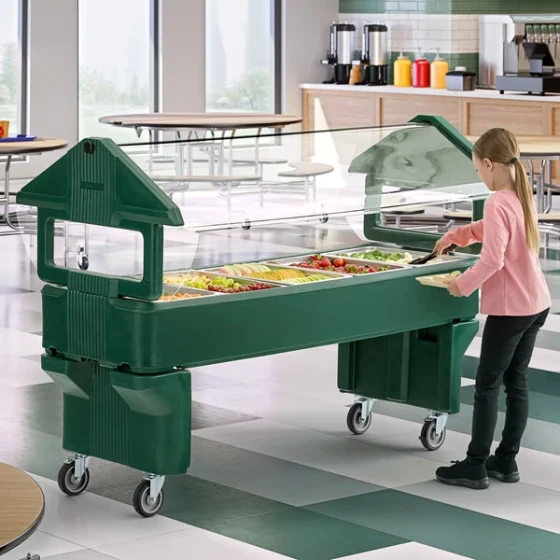 Carlisle 660808 Forest Green 6' "Six Star" Open Base Portable Youth Food / Salad Bar